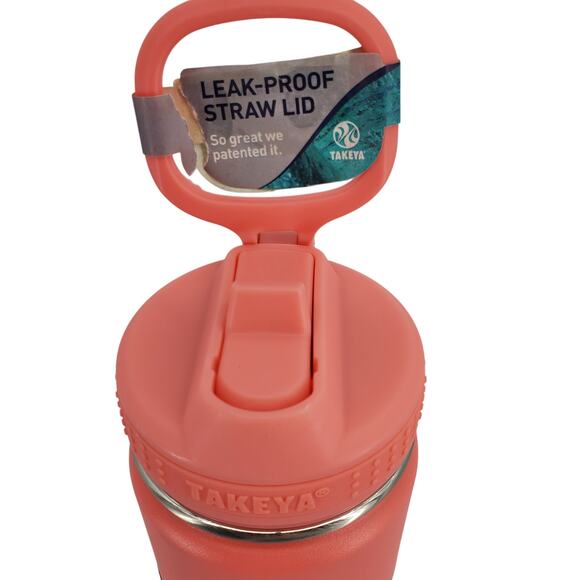 Takeya 14 Ounce Stainless Steel Insulated Water Bottle Straw Handle Pink New - Picture 4 of 7